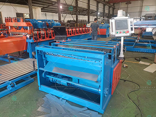 New type of electrically controlled fixed length shearing machine